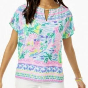 Lily Pulitzer Manda Private Island Print  Blouse